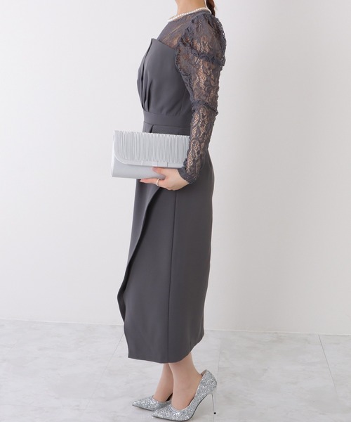 Lace Ladies（レースレディース）の「スクエア リボン プリーツ クラッチ バッグ（クラッチバッグ・レディース・アイボリー/ブラック/グレー・FREE）」の15枚目の写真