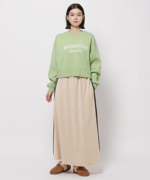 niko and...（ニコアンド）の「スウェットライクラメニットプルオーバー（ニット/セーター・レディース・ピンク/グリーン/ネイビー/ライトグレー・MEDIUM/SHORT）」の14枚目の写真