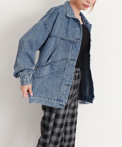 Miniministore(ミニミニストア)の「Gジャン レディース デニムジャケット(デニムジャケット・レディース・ブルー/ブラック・フリー)」の9枚目の写真
