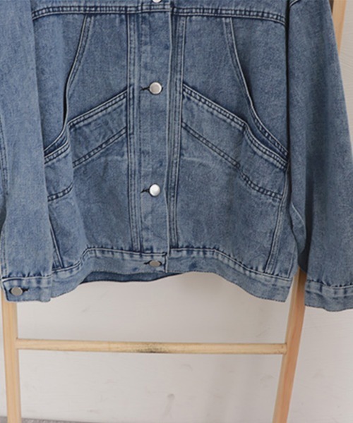 Miniministore(ミニミニストア)の「Gジャン レディース デニムジャケット(デニムジャケット・レディース・ブルー/ブラック・フリー)」の3枚目の写真