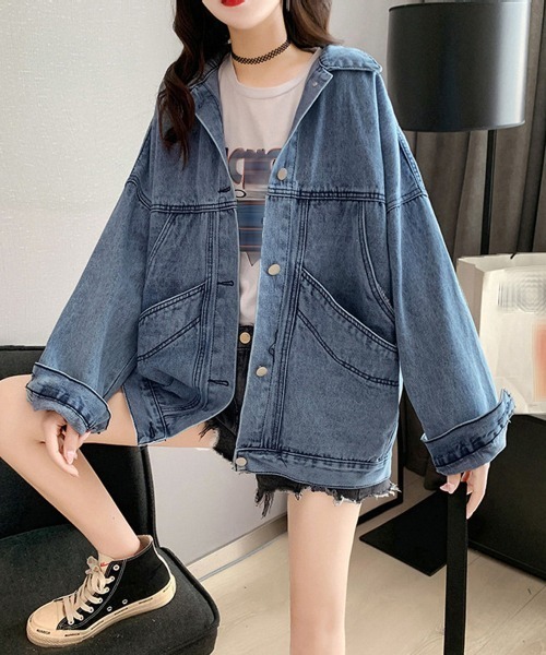 Miniministore(ミニミニストア)の「Gジャン レディース デニムジャケット(デニムジャケット・レディース・ブルー/ブラック・フリー)」の7枚目の写真