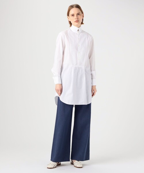 BOURRIENNE ParisX（ブリエンヌパリディス）の「BOURRIENNE MUSE スタンドカラーシャツ（シャツ/ブラウス・レディース・ホワイト・36）」の2枚目の写真