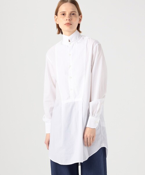 BOURRIENNE ParisX（ブリエンヌパリディス）の「BOURRIENNE MUSE スタンドカラーシャツ（シャツ/ブラウス・レディース・ホワイト・36）」の3枚目の写真