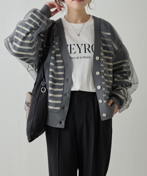 COLLAGE GALLARDAGALANTE(コラージュガリャルダガランテ)の「ロゴロンT/WEB限定(Tシャツ/カットソー・レディース・グレー/ホワイト/ネイビー・FREE)」の7枚目の写真