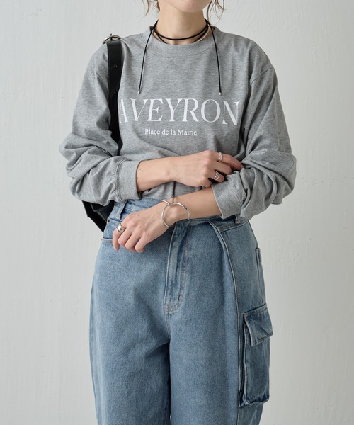 COLLAGE GALLARDAGALANTE(コラージュガリャルダガランテ)の「ロゴロンT/WEB限定(Tシャツ/カットソー・レディース・グレー/ホワイト/ネイビー・FREE)」の9枚目の写真