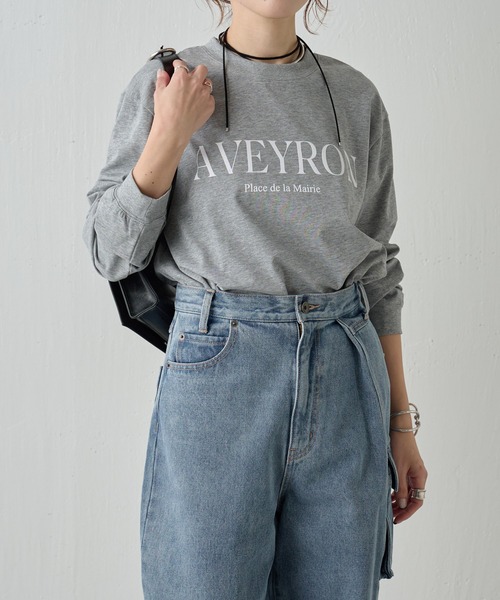 COLLAGE GALLARDAGALANTE(コラージュガリャルダガランテ)の「ロゴロンT/WEB限定(Tシャツ/カットソー・レディース・グレー/ホワイト/ネイビー・FREE)」の10枚目の写真