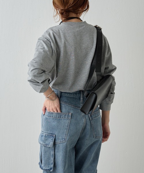 COLLAGE GALLARDAGALANTE(コラージュガリャルダガランテ)の「ロゴロンT/WEB限定(Tシャツ/カットソー・レディース・グレー/ホワイト/ネイビー・FREE)」の12枚目の写真