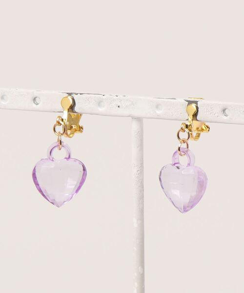 tone(トーン)の「【charme by pimo 】ハート イヤリング キッズアクセサリー(MA)(イヤリング・レディース・グリーン/イエロー/ブルー/オレンジ/パープル/ピンク/レッド/ピンク系その他・FREE)」の3枚目の写真