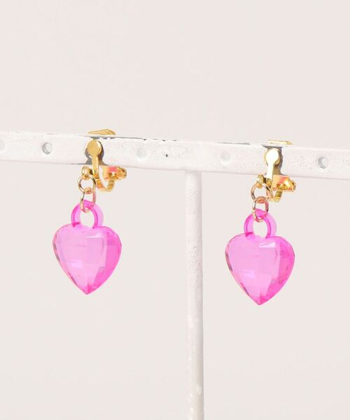 tone(トーン)の「【charme by pimo 】ハート イヤリング キッズアクセサリー(MA)(イヤリング・レディース・グリーン/イエロー/ブルー/オレンジ/パープル/ピンク/レッド/ピンク系その他・FREE)」の6枚目の写真