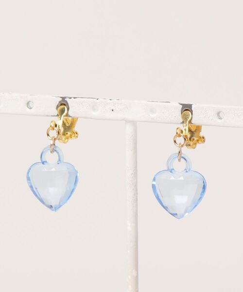 tone(トーン)の「【charme by pimo 】ハート イヤリング キッズアクセサリー(MA)(イヤリング・レディース・グリーン/イエロー/ブルー/オレンジ/パープル/ピンク/レッド/ピンク系その他・FREE)」の2枚目の写真