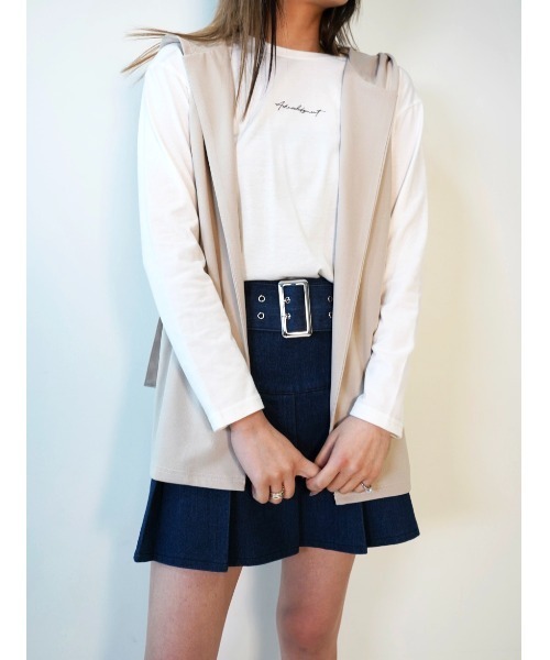 CECIL McBEE(セシルマクビー)の「インナー付きジョーゼットジレ(ベスト・レディース・ブラック/ライトベージュ・MEDIUM/LARGE)」の6枚目の写真