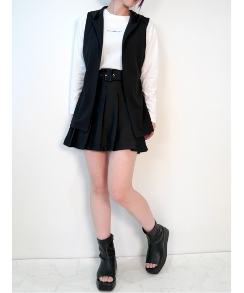 CECIL McBEE(セシルマクビー)の「インナー付きジョーゼットジレ(ベスト・レディース・ブラック/ライトベージュ・MEDIUM/LARGE)」の10枚目の写真