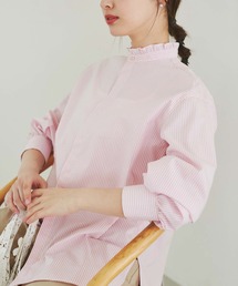 ROPE' PICNIC | バンドフリルストライプシャツ(シャツ/ブラウス)