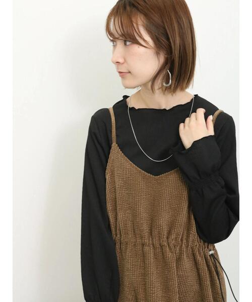 Samansa Mos2 blue（サマンサモスモスブルー）の「ジョーゼットプリーツプルオーバー（Tシャツ/カットソー・レディース・イエロー/ブラック/キナリ・F）」の3枚目の写真