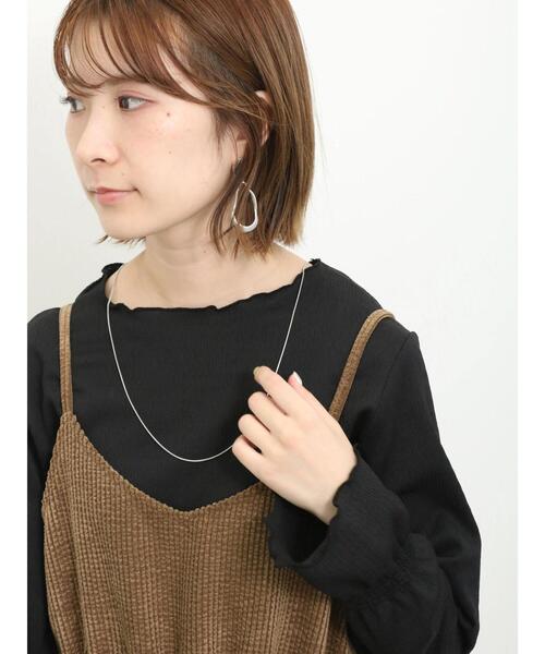 Samansa Mos2 blue（サマンサモスモスブルー）の「ジョーゼットプリーツプルオーバー（Tシャツ/カットソー・レディース・イエロー/ブラック/キナリ・F）」の6枚目の写真