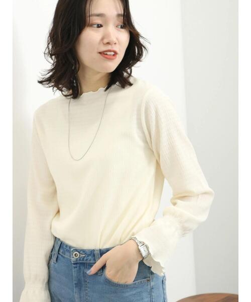 Samansa Mos2 blue（サマンサモスモスブルー）の「ジョーゼットプリーツプルオーバー（Tシャツ/カットソー・レディース・イエロー/ブラック/キナリ・F）」の10枚目の写真