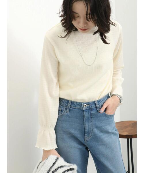 Samansa Mos2 blue（サマンサモスモスブルー）の「ジョーゼットプリーツプルオーバー（Tシャツ/カットソー・レディース・イエロー/ブラック/キナリ・F）」の11枚目の写真
