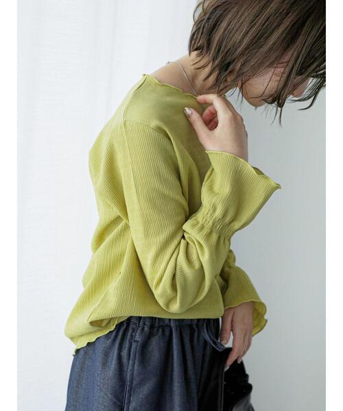 Samansa Mos2 blue（サマンサモスモスブルー）の「ジョーゼットプリーツプルオーバー（Tシャツ/カットソー・レディース・イエロー/ブラック/キナリ・F）」の16枚目の写真