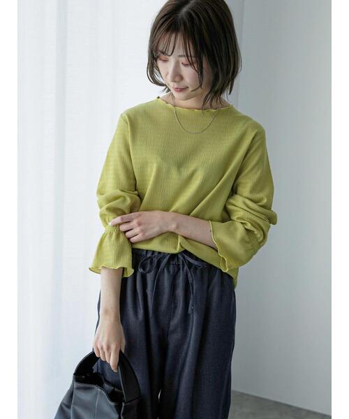 Samansa Mos2 blue（サマンサモスモスブルー）の「ジョーゼットプリーツプルオーバー（Tシャツ/カットソー・レディース・イエロー/ブラック/キナリ・F）」の17枚目の写真