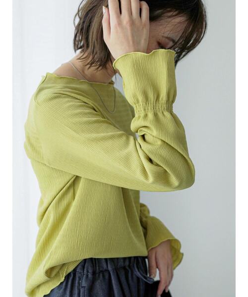 Samansa Mos2 blue（サマンサモスモスブルー）の「ジョーゼットプリーツプルオーバー（Tシャツ/カットソー・レディース・イエロー/ブラック/キナリ・F）」の18枚目の写真