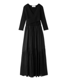 LILY BROWN（リリーブラウン）の「布帛ドッキングニットワンピース  