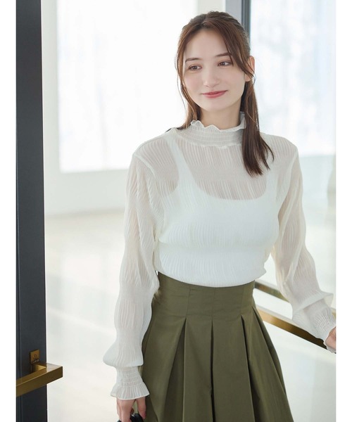 fifth（フィフス）の「マジョリカプリーツハイネックトップス（Tシャツ/カットソー・レディース・ピンク/ブラック/アイボリー・M）」の16枚目の写真
