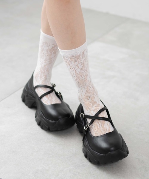 WEGO(ウィゴー)の「WEGO/2WAYベルトシューズ(ドレスシューズ・レディース・ブラック/シルバー/その他1・LARGE/MEDIUM)」の1枚目の写真