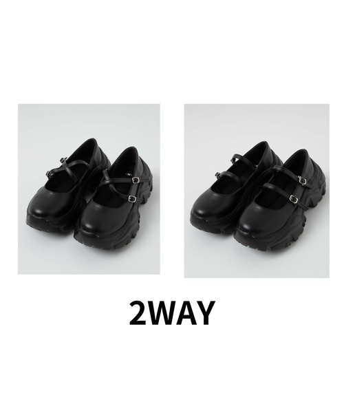 WEGO(ウィゴー)の「WEGO/2WAYベルトシューズ(ドレスシューズ・レディース・ブラック/シルバー/その他1・LARGE/MEDIUM)」の7枚目の写真