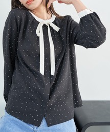 VIS | 【洗える】【2WAY】リボン取り外しフロントタックブラウス(シャツ/ブラウス)