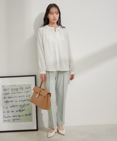 VIS（ビス）の「【洗える】【2WAY】リボン取り外しフロントタックブラウス（シャツ/ブラウス・レディース・ブラック系その他/サックスブルー/ホワイト/ホワイト系その他/ピンク系その他2・FREE）」の15枚目の写真