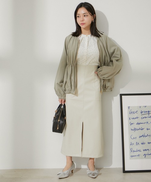 VIS（ビス）の「【洗える】【2WAY】リボン取り外しフロントタックブラウス（シャツ/ブラウス・レディース・ブラック系その他/サックスブルー/ホワイト/ホワイト系その他/ピンク系その他2・FREE）」の9枚目の写真