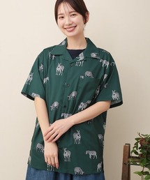 レーヨンタッチ総柄半袖シャツ【ユニセックス】