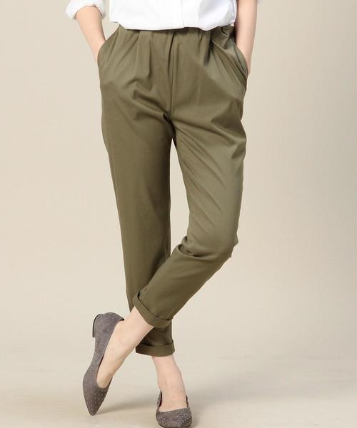 BEAUTY&YOUTH UNITED ARROWS（ビューティーアンドユースユナイテッドアローズ）の「BY ウエストギャザー9分丈パンツ◆（その他パンツ・レディース・ブラック/オリーブ/ネイビー/ブラウン・SMALL/MEDIUM）」の3枚目の写真