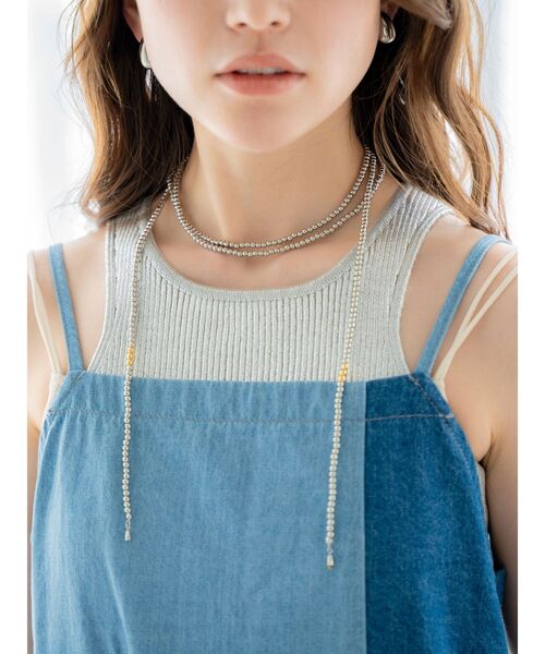 Ungrid(アングリッド)の「ボールチェーンネックレス(ネックレス・レディース・シルバー/ゴールド・FREE)」の2枚目の写真