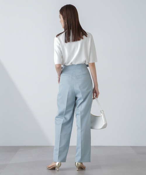 NANO universe（ナノユニバース）の「【追加生産】洗濯機可UVカット接触冷感半袖ニット（ニット/セーター・レディース・ホワイト/ライム/ブラック・FREE）」の22枚目の写真