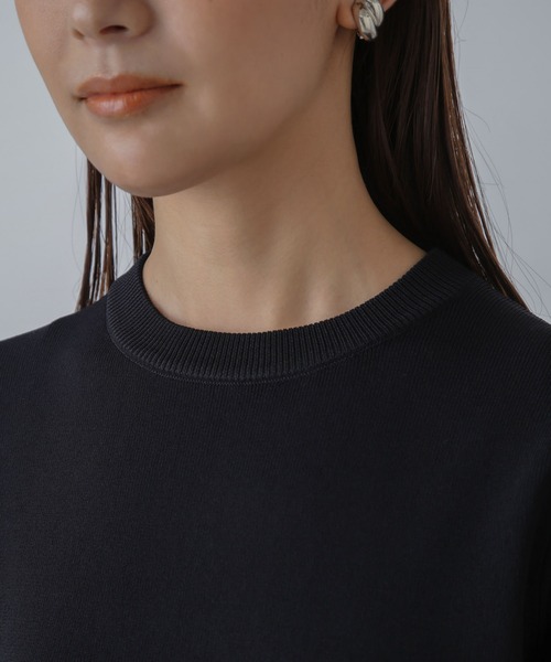 NANO universe（ナノユニバース）の「【追加生産】洗濯機可UVカット接触冷感半袖ニット（ニット/セーター・レディース・ホワイト/ライム/ブラック・FREE）」の10枚目の写真