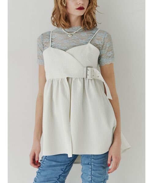 jouetie(ジュエティ)の「レースフィットTシャツ(Tシャツ/カットソー・レディース・ブラック/オフホワイト/ピンク/ブルー・MEDIUM/LARGE)」の12枚目の写真