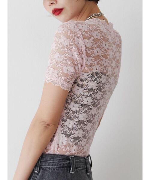 jouetie(ジュエティ)の「レースフィットTシャツ(Tシャツ/カットソー・レディース・ブラック/オフホワイト/ピンク/ブルー・MEDIUM/LARGE)」の14枚目の写真