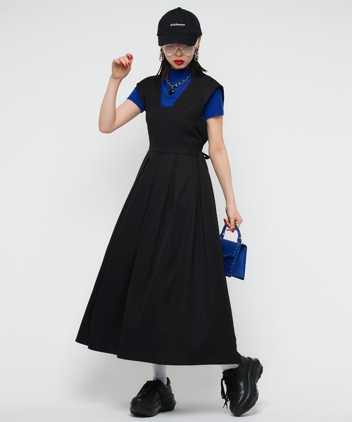 Narcissus（ナルシス）の「【Narcissus】タックフレアロングワンピース（ワンピース・レディース・ベージュ/ブラック・FREE）」の2枚目の写真