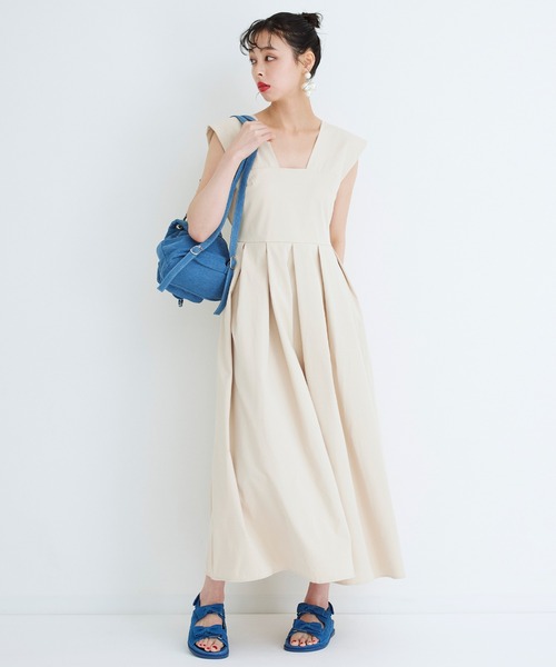 Narcissus（ナルシス）の「【Narcissus】タックフレアロングワンピース（ワンピース・レディース・ベージュ/ブラック・FREE）」の14枚目の写真