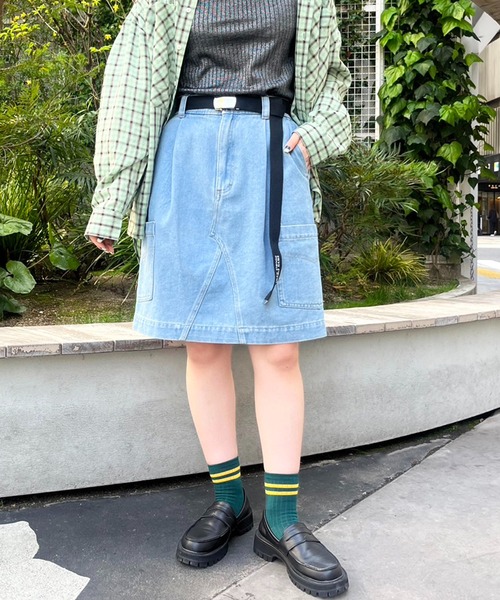 DOUBLE NAME（ダブルネーム）の「リメイク風タック台形スカート