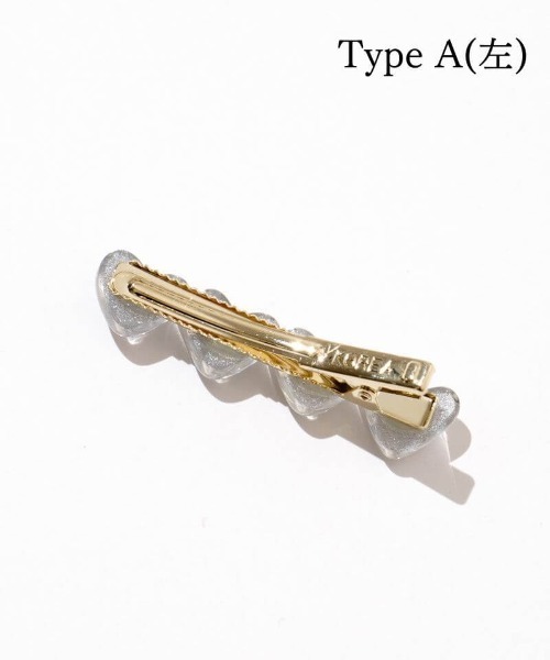 flower(フラワー)の「ジェリーハートクリップ(バレッタ/ヘアクリップ・レディース・ホワイト/シルバー/グレイッシュブルー・A/B)」の13枚目の写真