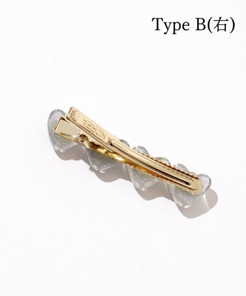 flower(フラワー)の「ジェリーハートクリップ(バレッタ/ヘアクリップ・レディース・ホワイト/シルバー/グレイッシュブルー・A/B)」の15枚目の写真