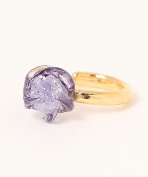 カヤ(カヤ)の「【カヤ】透け梅ガラスイヤーカフ(イヤーカフ・レディース・イエロー系その他/ブルー/ホワイト系その他/レッド系その他/グリーン系その他/パープル・FREE)」の4枚目の写真