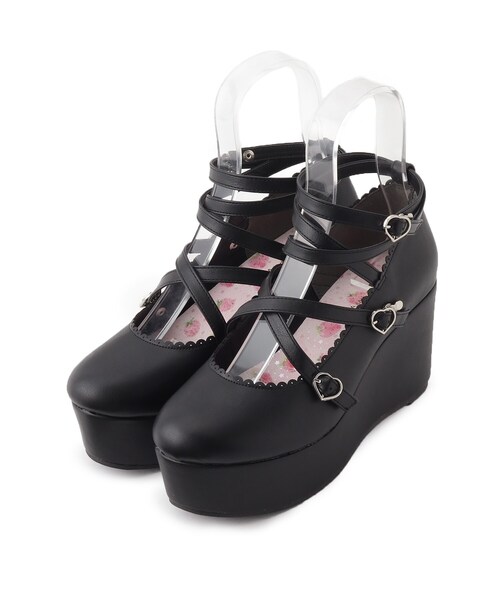 cs T&P(シーエスティーアンドピー)の「厚底クロスストラップウエッジパンプス 24SS(パンプス・レディース・ホワイト/ブラック系1/ブラック/レッド系1・S/M/L/LL)」の9枚目の写真