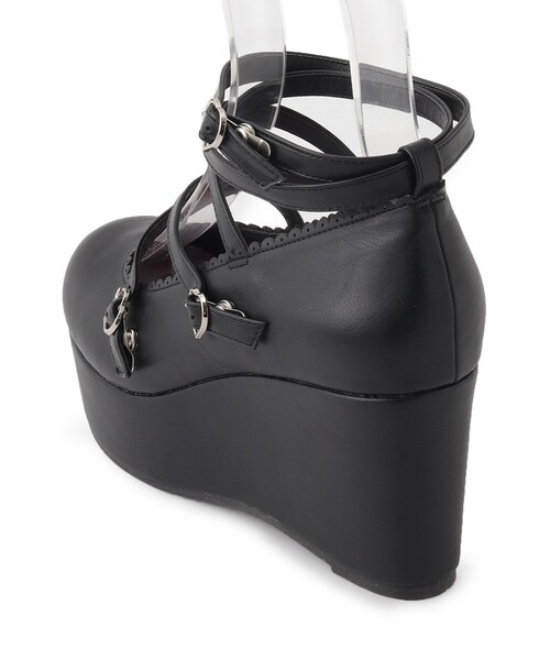 cs T&P(シーエスティーアンドピー)の「厚底クロスストラップウエッジパンプス 24SS(パンプス・レディース・ホワイト/ブラック系1/ブラック/レッド系1・S/M/L/LL)」の19枚目の写真