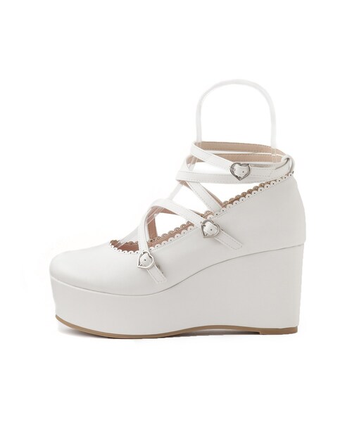 cs T&P(シーエスティーアンドピー)の「厚底クロスストラップウエッジパンプス 24SS(パンプス・レディース・ホワイト/ブラック系1/ブラック/レッド系1・S/M/L/LL)」の22枚目の写真