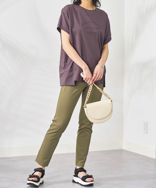 BELLUNA PLUS(ベルーナ)の「サラリ冷感かのこ素材スティックパンツ股下68㎝(その他パンツ・レディース・モカ/ブラック/ネイビー/カーキ・LARGE/MEDIUM/SMALL/X-LARGE)」の7枚目の写真