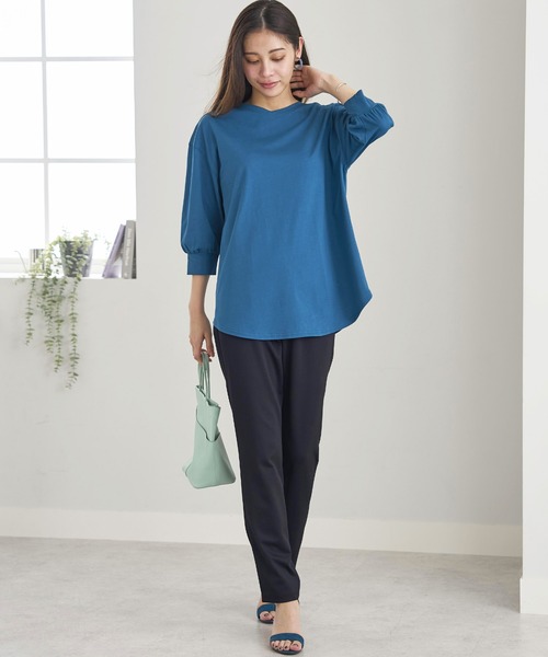 BELLUNA PLUS(ベルーナ)の「サラリ冷感かのこ素材スティックパンツ股下68㎝(その他パンツ・レディース・モカ/ブラック/ネイビー/カーキ・LARGE/MEDIUM/SMALL/X-LARGE)」の12枚目の写真