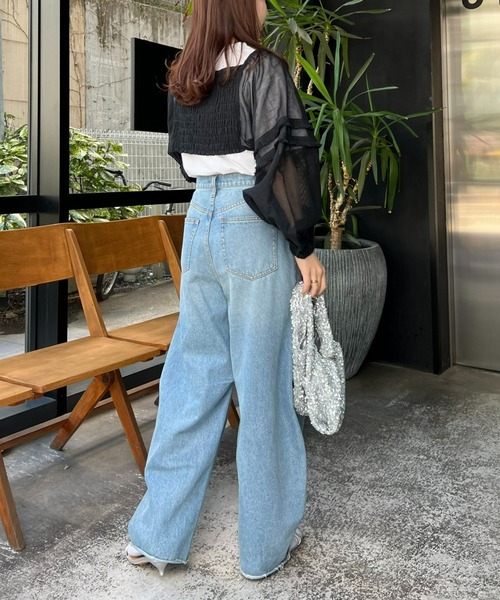 CIAOPANIC TYPY（チャオパニックティピー）の「【india】ネットレースシャーリング袖ボリュームボレロ（シャツ/ブラウス・レディース・ホワイト/ブラック・ONE SIZE）」の20枚目の写真